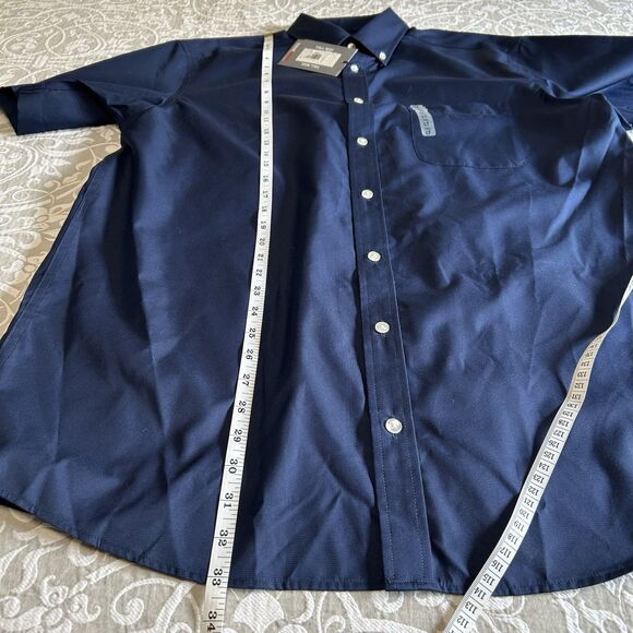 Roundtree & York Button Up Shirt Men L Tall Navy Travel Smart Office Classic NWT - Picture 8 of 13